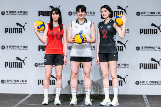 왼쪽부터 강소휘, 김희진, 이다현.